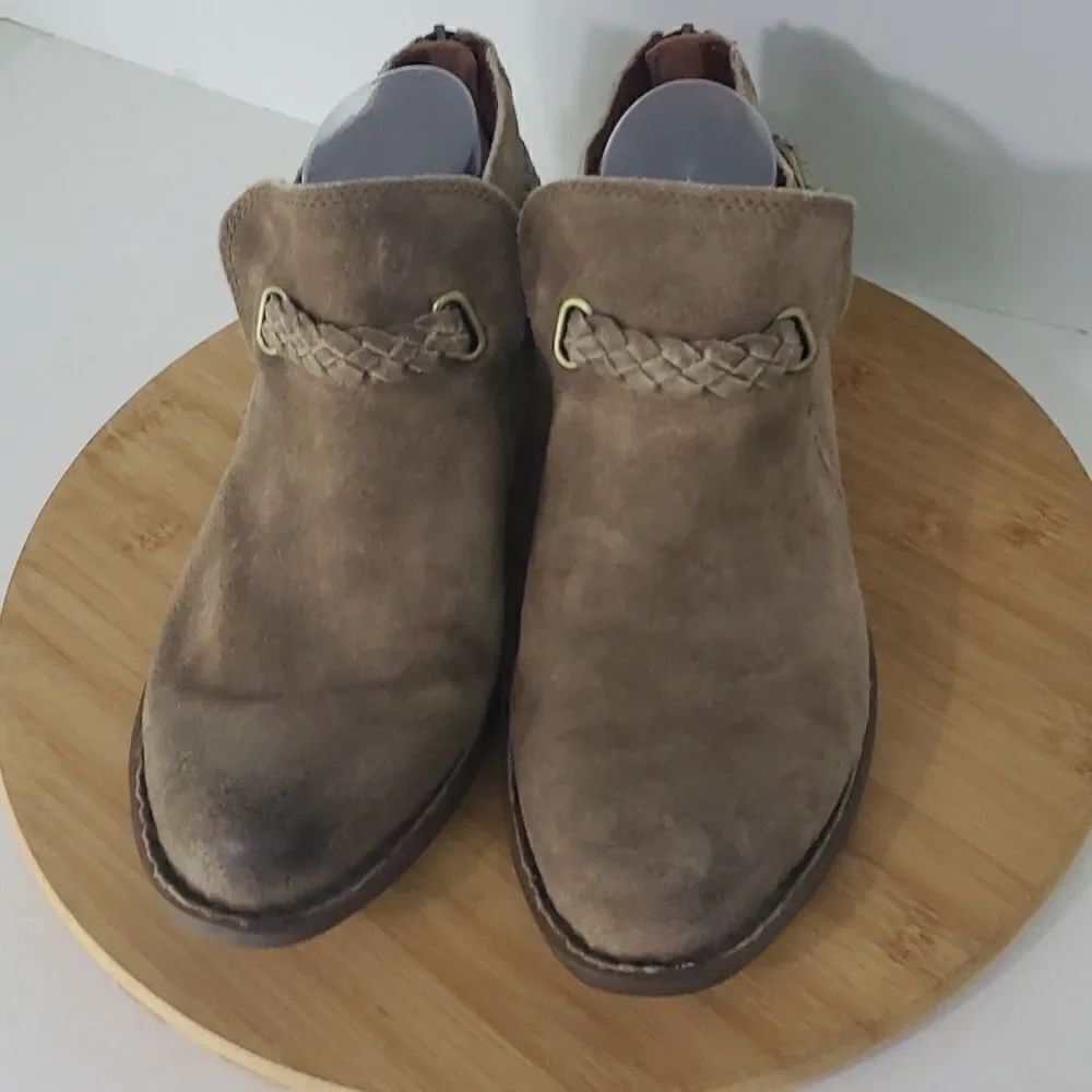 Born Sylvia Leather Braid Booties Tan Women's Size 10M - Picture 3 of 12